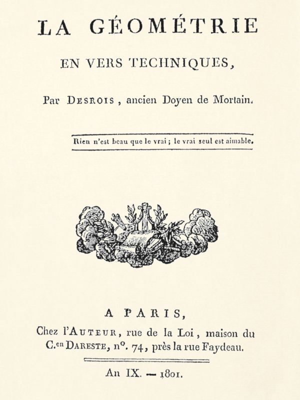 Copertina di La géométrie en vers techniques, di Lyon Des Roys