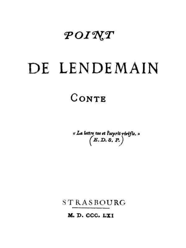 Copertina di Point de lendemain, di Vivant Denon