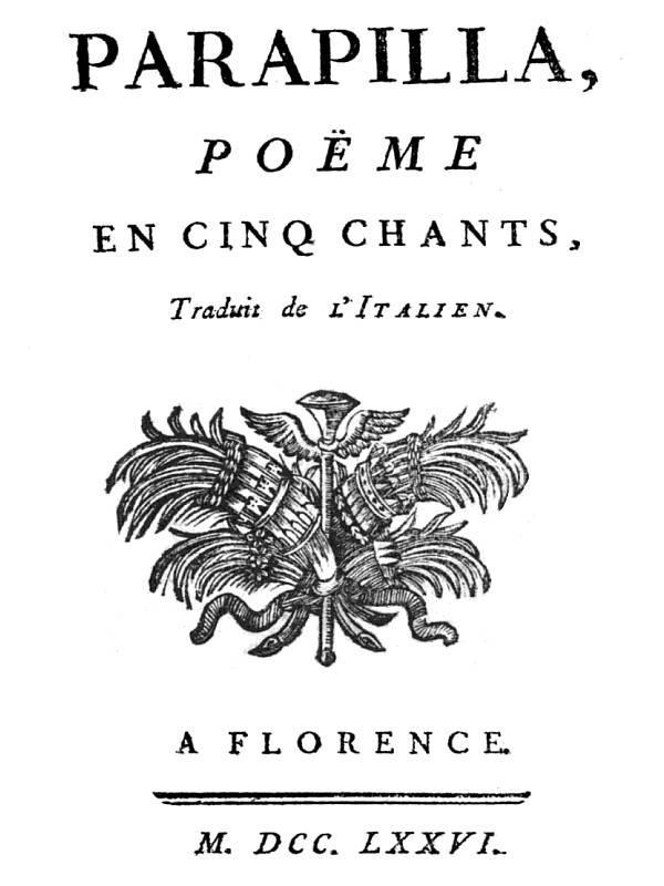 Copertina di Parapilla, poëme en cinq chants, di Charles Bordes