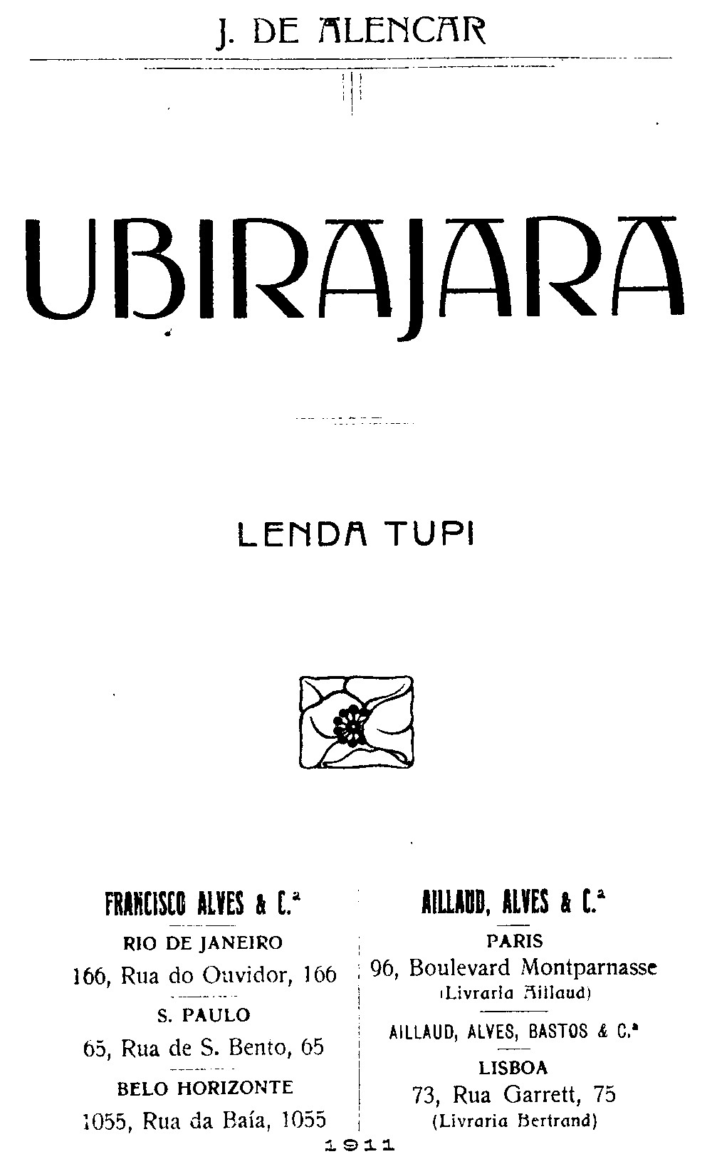 Capa de Ubirajara: Lenda Tupi, de José Martiniano de Alencar