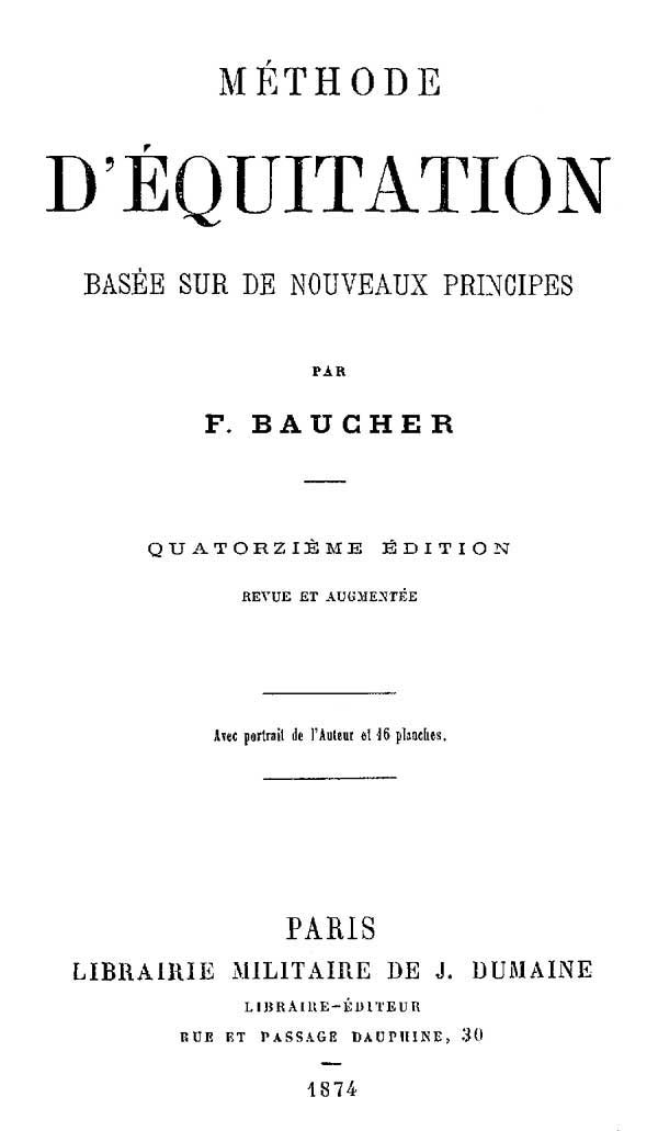 Copertina di Méthode d'équitation basée sur de nouveaux principes, di François Baucher