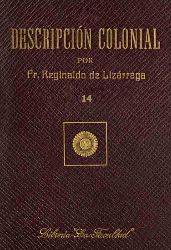 Operculum “Descripción colonial, libro segundo (2/2)”, auctore Reginaldo de Lizárraga