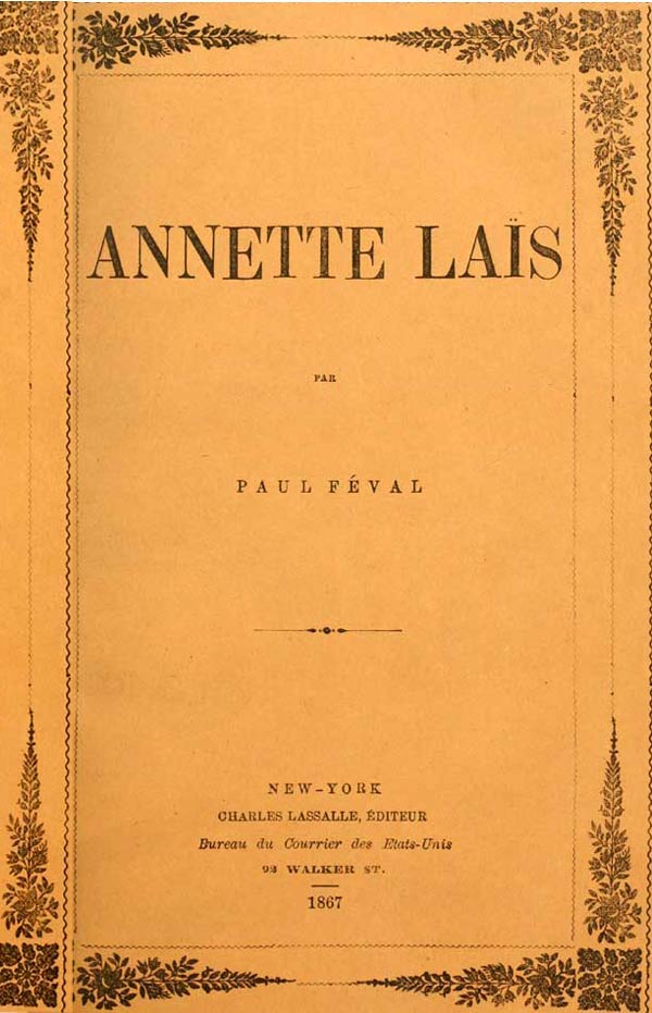 Operculum “Annette Laïs”, auctore Paul Féval