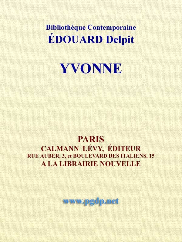 Copertina di Yvonne, di Édouard Delpit
