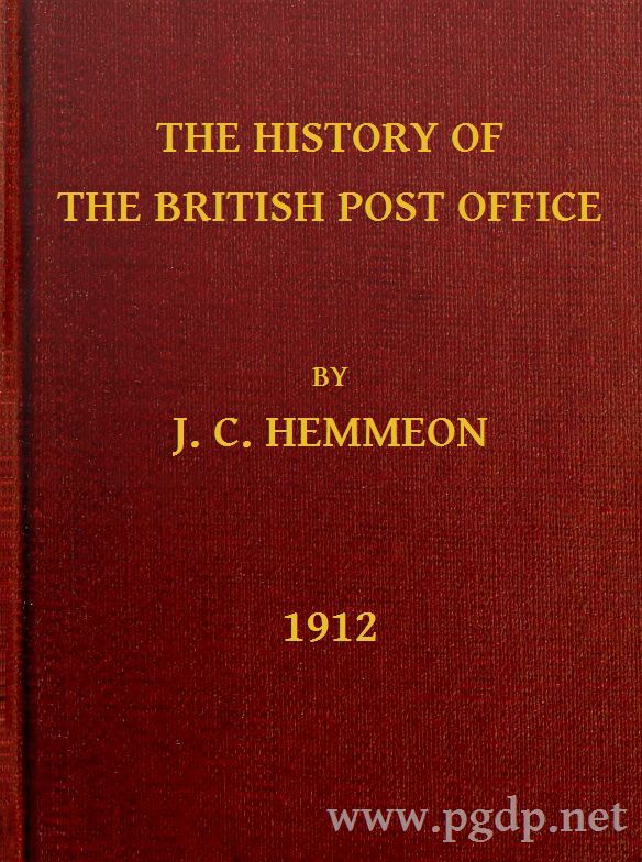 Cover of The History of the British Post Office by Joseph Clarence Hemmeon