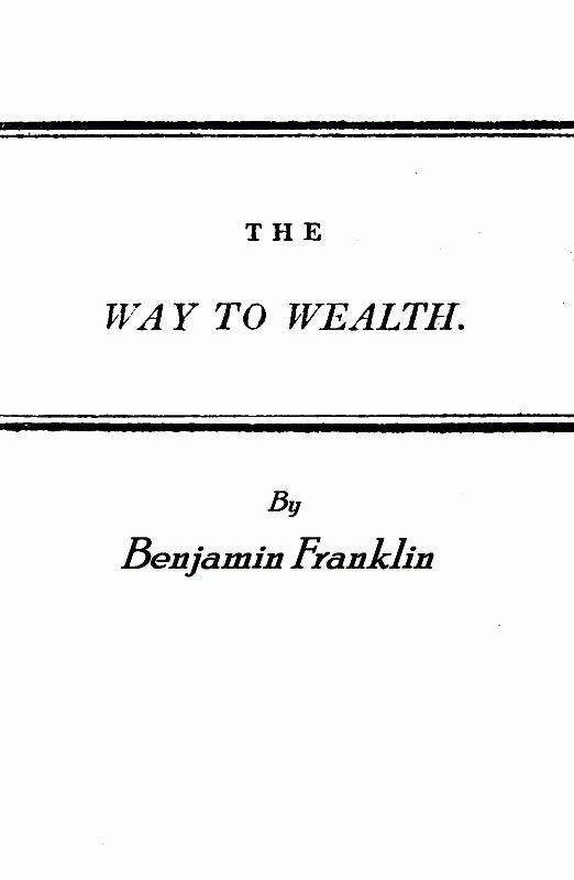 Portada de Franklin's Way to Wealth; or, "Poor Richard Improved", de Benjamin Franklin