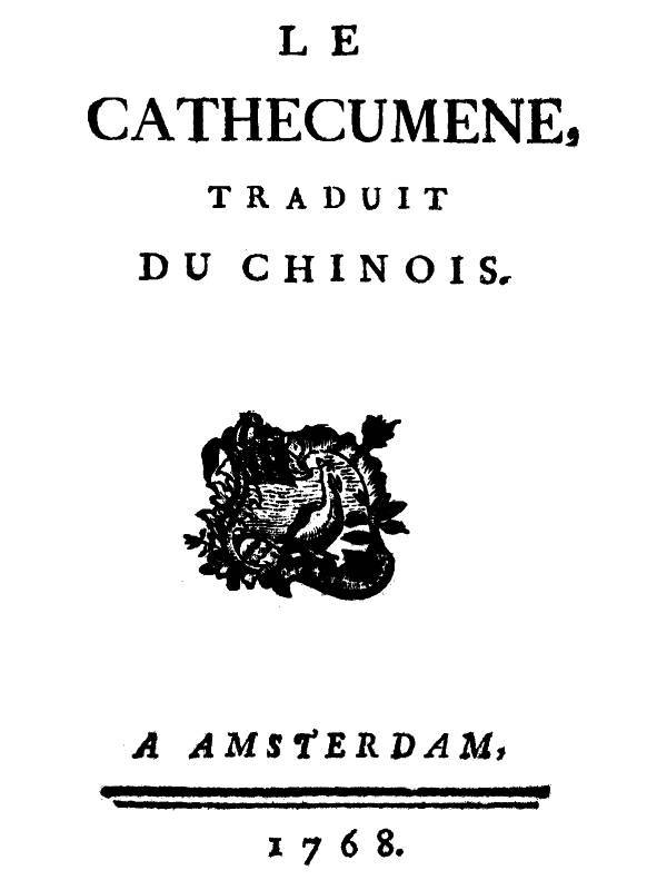 Copertina di Le Cathécumène, traduit du chinois, di Anonymous