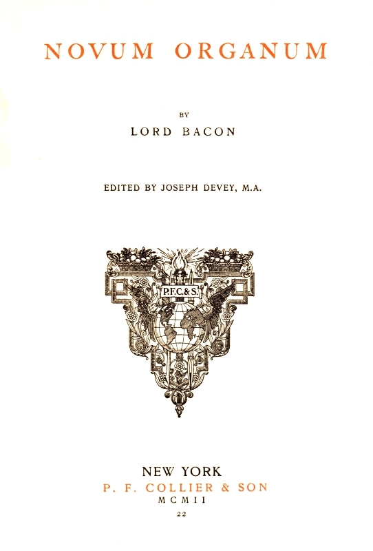 Cover of Novum organum by Francis Bacon