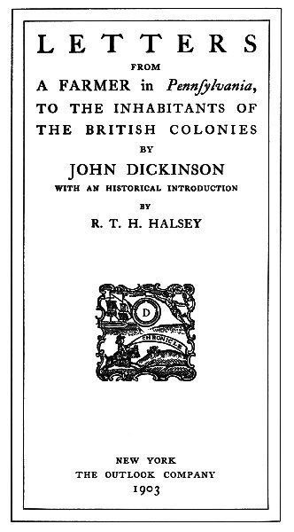 Copertina di Letters from a Farmer in Pennsylvania, to the Inhabitants of the British Colonies, di John Dickinson