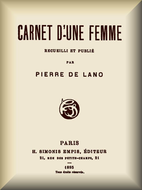 Copertina di Carnet d'une femme, di Pierre de Lano