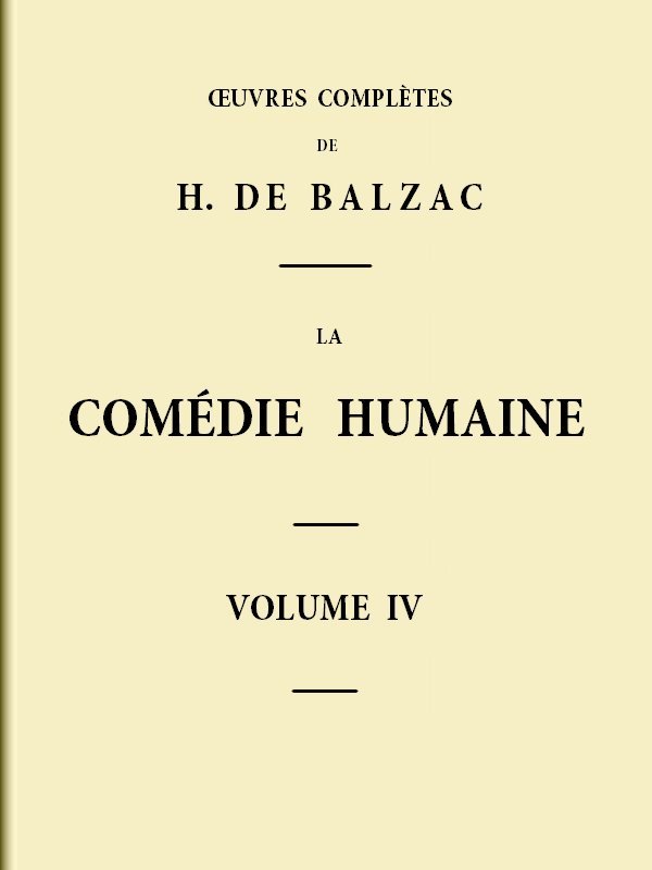 Copertina di La Comédie humaine - Volume 04, di Honoré de Balzac