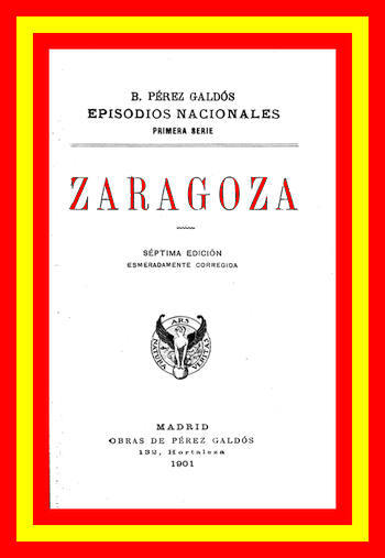 Portada de Zaragoza, de Benito Pérez Galdós