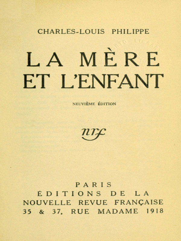 Copertina di La mère et l'enfant, di Charles-Louis Philippe