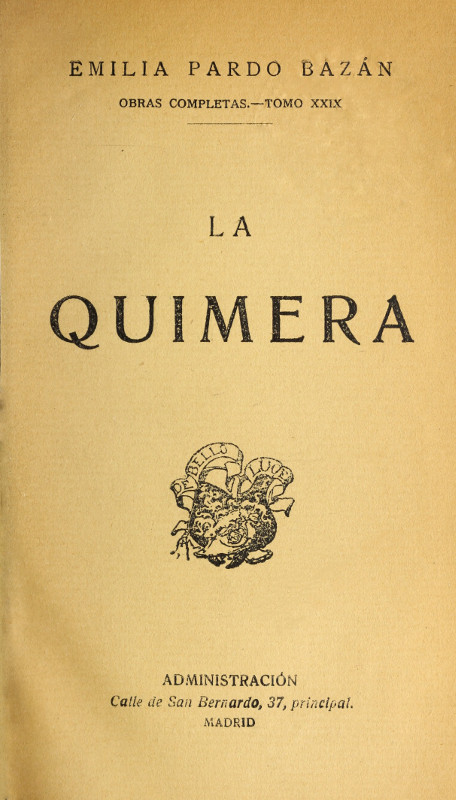 Couverture de La Quimera par condesa de Emilia Pardo Bazán