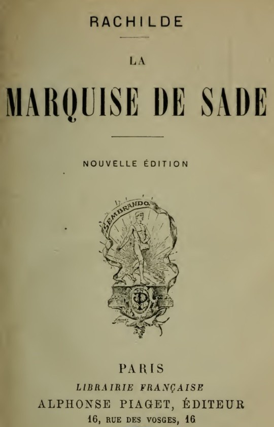 Capa de La Marquise de Sade, de Rachilde