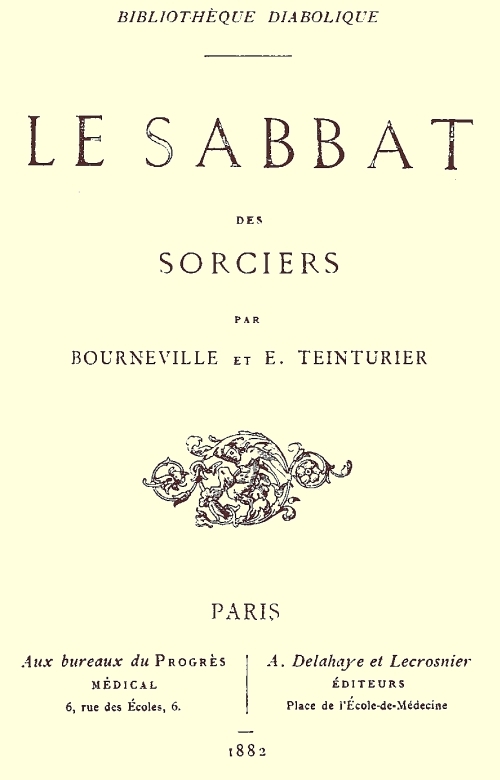 Portada de Le sabbat des sorciers, de Bourneville; E. Teinturier