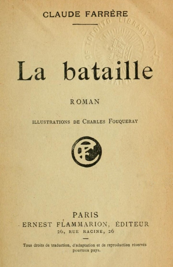 Copertina di La Bataille, di Claude Farrère