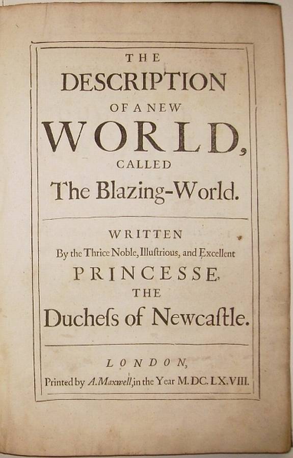 Copertina di The Description of a New World, Called the Blazing-World, di Duchess of Margaret Cavendish Newcastle