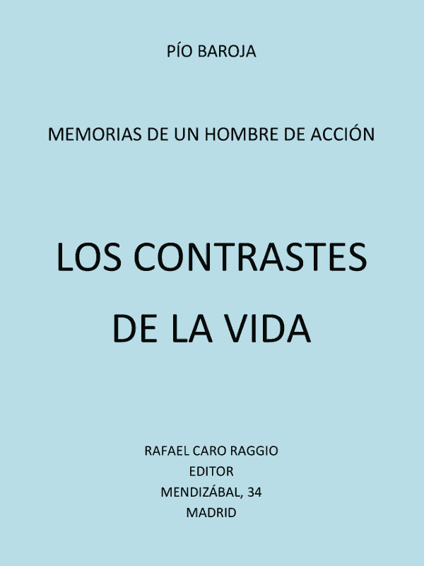 Cover of Los Contrastes de la Vida by Pío Baroja