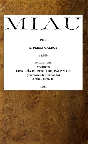 Portada de Miau, de Benito Pérez Galdós