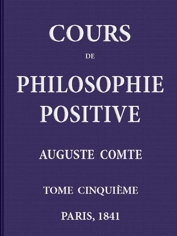 Copertina di Cours de philosophie positive. (5/6), di Auguste Comte