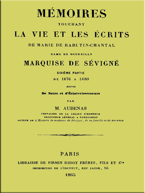 Copertina di Mémoires touchant la vie et les écrits de Marie de Rabutin-Chantal, (6/6), di Joseph-Adolphe Aubenas