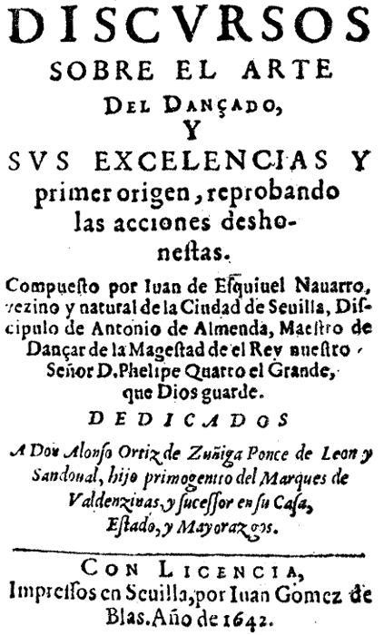 Couverture de Discursos sobre el arte del dançado / y sus exelencias y primer origen, reprobando las acciones deshonestas par active 17th century Juan de Esquivel Navarro