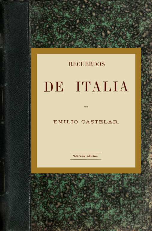 Portada de Recuerdos de Italia (parte 1 de 2), de Emilio Castelar