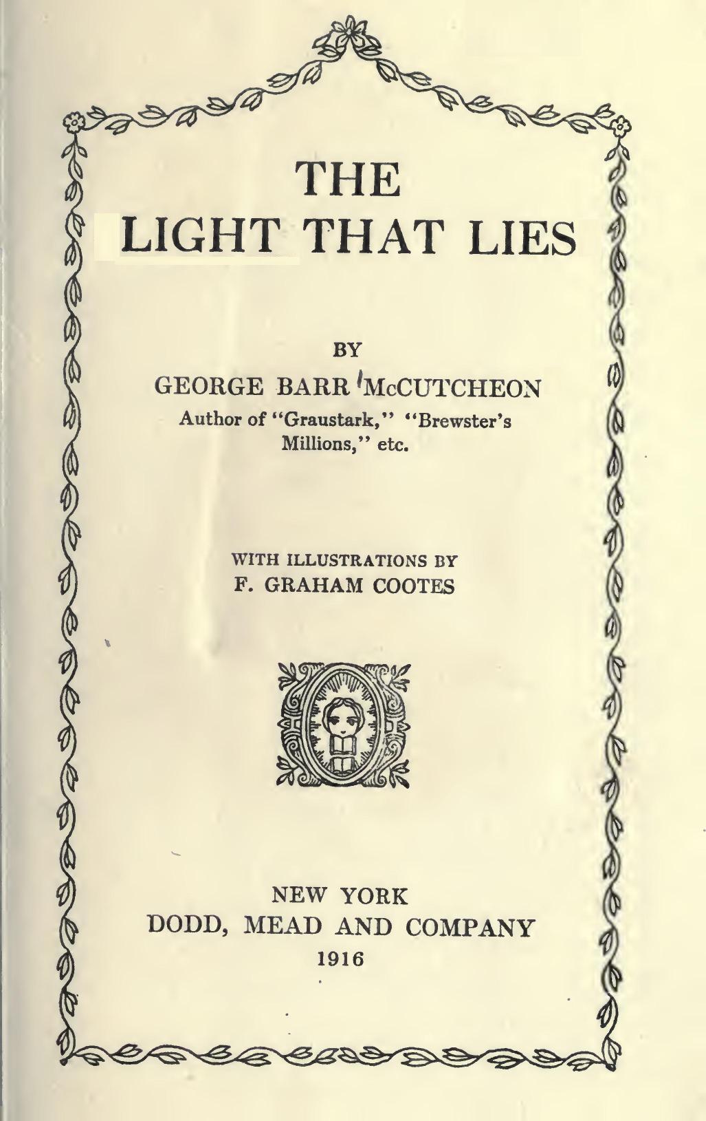 Portada de The Light that Lies, de George Barr McCutcheon