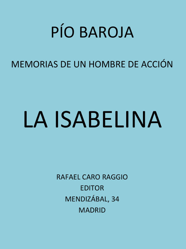 Portada de La Isabelina, de Pío Baroja