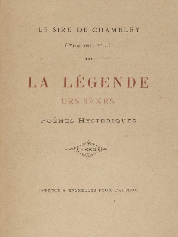 Copertina di La Légende des sexes: Poëmes hystériques, di Edmond Haraucourt