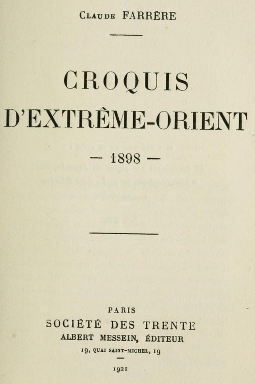 Copertina di Croquis d'Extrême-Orient, 1898, di Claude Farrère