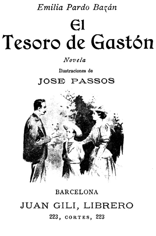 Portada de El Tesoro de Gastón: Novela, de condesa de Emilia Pardo Bazán