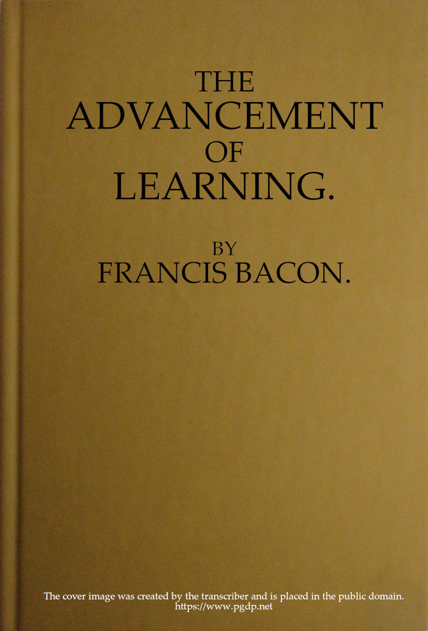 Cover of The Advancement of Learning by Francis Bacon
