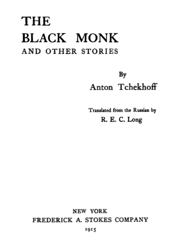 Couverture de The Black Monk, and Other Stories par Anton Pavlovich Chekhov