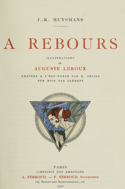 Portada de A rebours, de J.-K. Huysmans