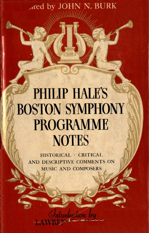 Copertina di Philip Hale's Boston Symphony Programme Notes, di Philip Hale