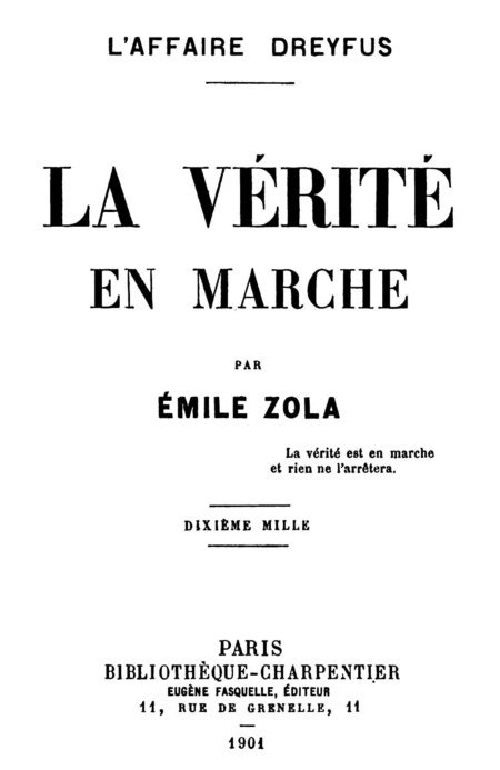 Capa de La vérité en marche: L'affaire Dreyfus, de Émile Zola