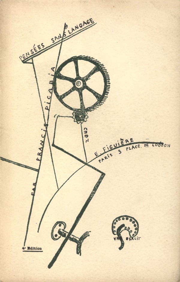 Operculum “Pensées sans langage”, auctore Francis Picabia