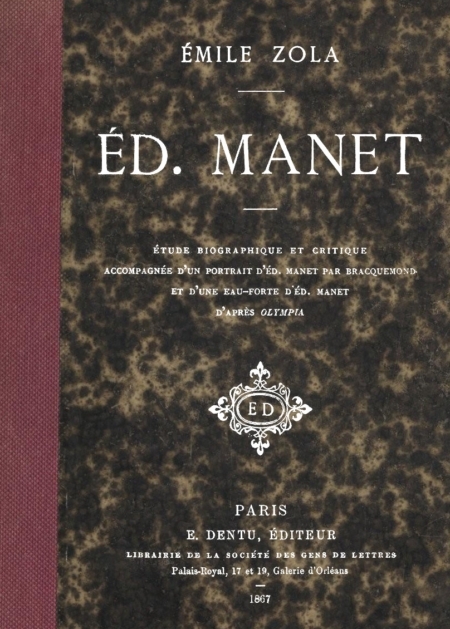 Operculum “Ed. Manet: étude biographique et critique”, auctore Émile Zola