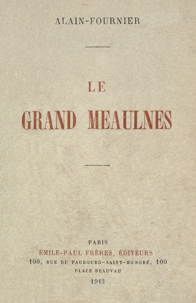 Portada de Le Grand Meaulnes, de Alain-Fournier