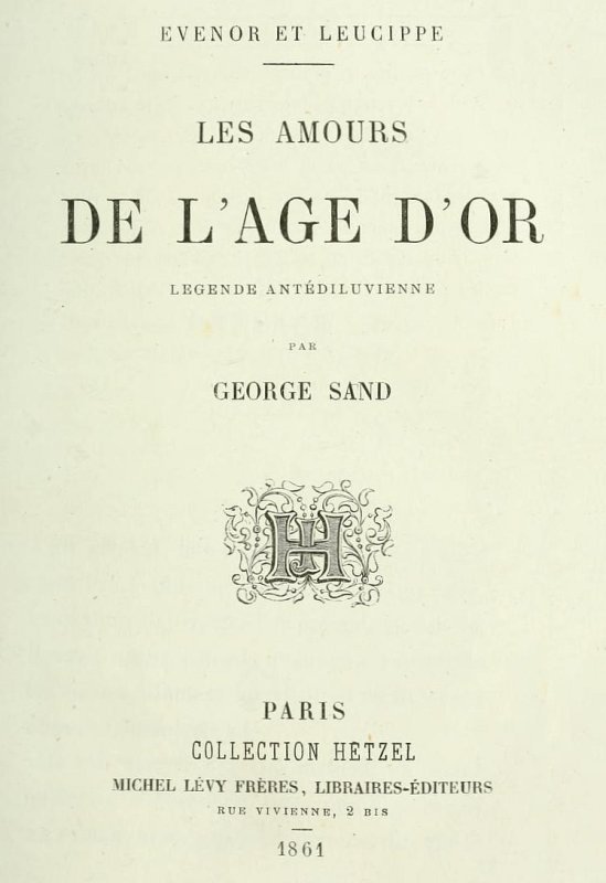 Copertina di Evenor et Leucippe: Les amours de l'Âge d'Or; Légende antidéluvienne, di George Sand