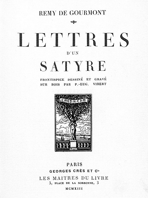 Portada de Lettres d'un satyre, de Remy de Gourmont