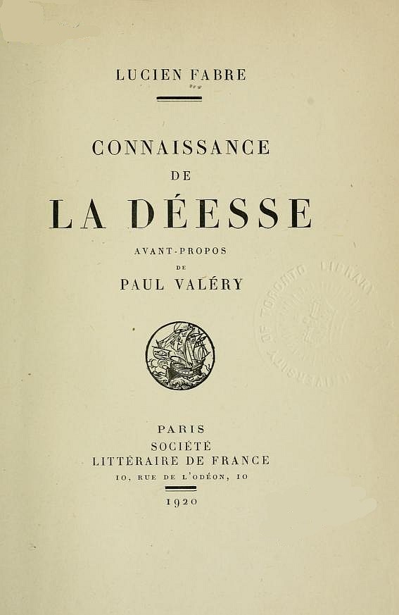 Portada de Connaissance de la Déesse, de Lucien Fabre
