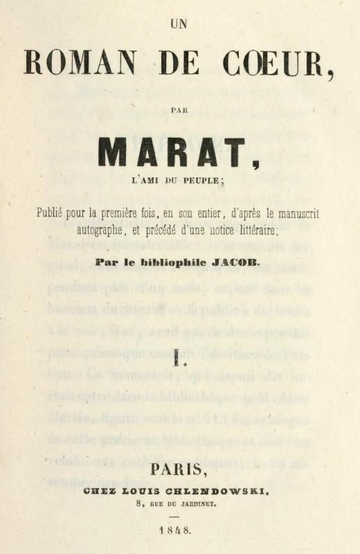 Copertina di Les aventures du jeune Comte Potowski, Vol. 1 (of 2) / Un roman de coeur par Marat, l'ami du peuple, di Jean Paul Marat