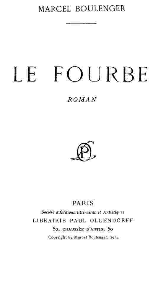 Copertina di Le fourbe, di Marcel Boulenger