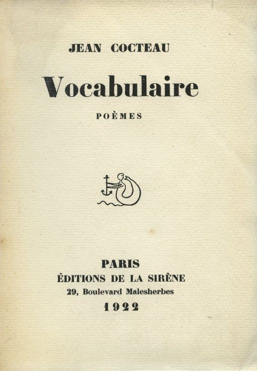 Cover of Vocabulaire, Poèmes by Jean Cocteau