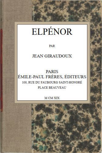 Copertina di Elpénor, di Jean Giraudoux