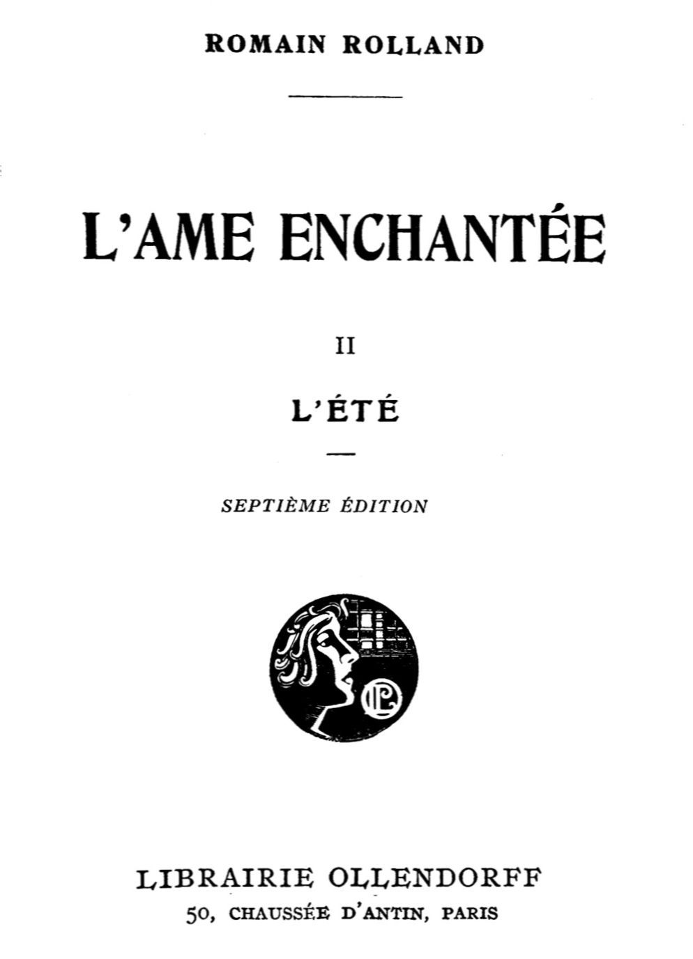 Operculum “L'âme enchantée II: L'été”, auctore Romain Rolland