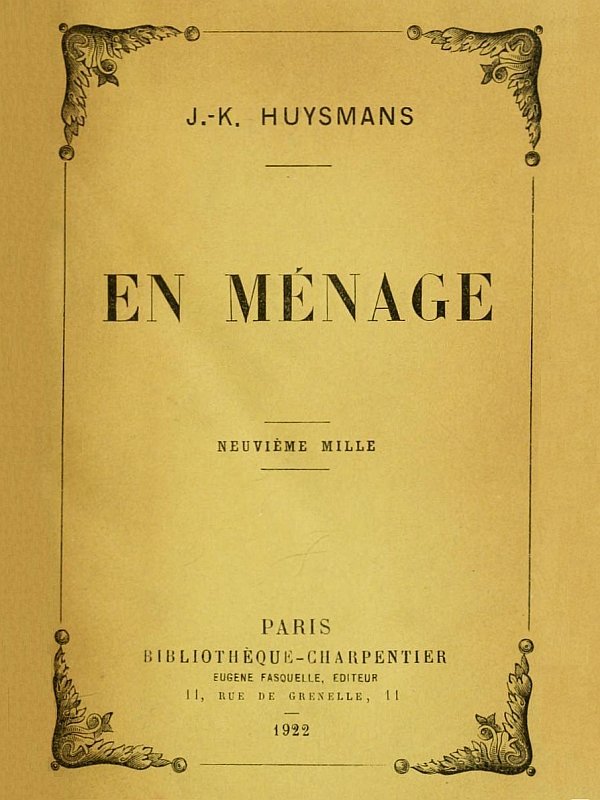 Cover of En ménage by J.-K. Huysmans